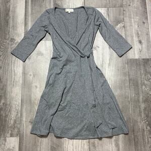 Synergy Organic Gray Cotton Wrap Dress size XS